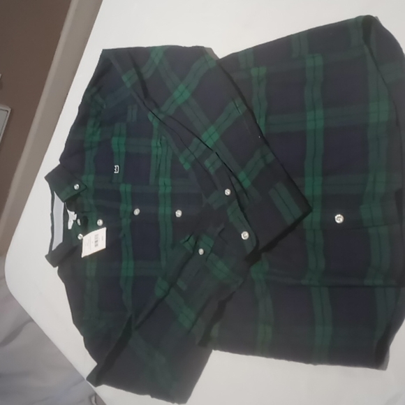 crown & ivy Other - BOYS Crown & Ivy XL 14/16 long sleeve button up plaid shirt green and navy